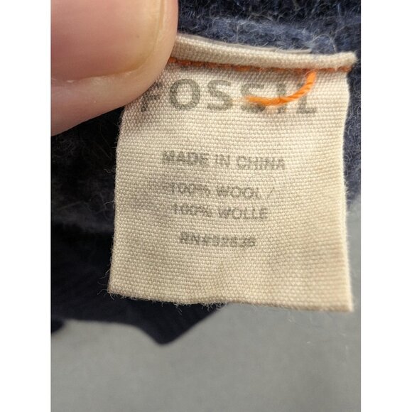 Fossil Sweater Mens Large Patterned Wool Crewneck Pullover Warm Winter Casual - Picture 7 of 8